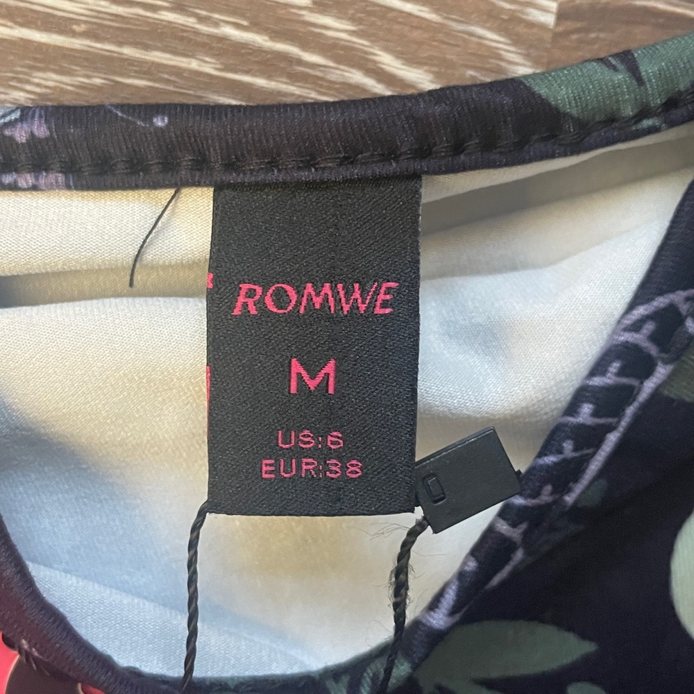 ROMWE Black Slip Dress with Moon, Snake & Moth Print - Picture 5 of 6